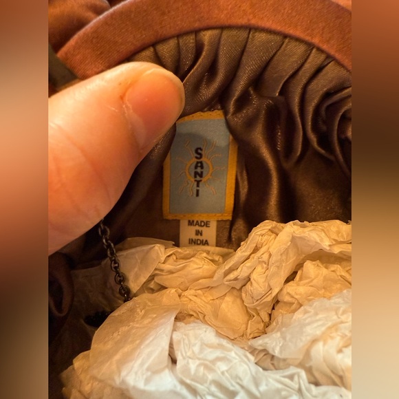 Marco Santi Brown Satin Clutch with Knot Design - Picture 8 of 8